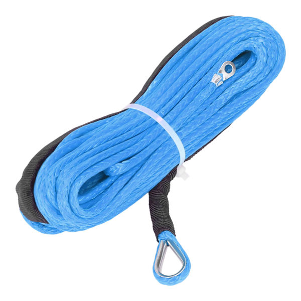 Vindespil Kabel 4,8mmx15m Syntetisk Fiber 5500lbs Brudstyrke Vandtæt til ATV UTV Trailer Blå