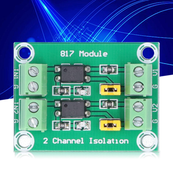 817 Optocoupler Anti-Jamming Letvægts Bærbar 2-kanals Optocoupler Isolationskort