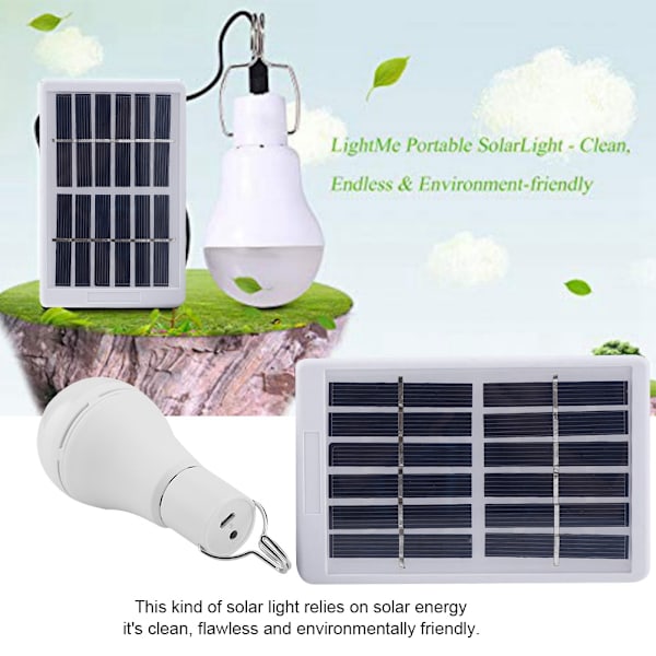 Bärbara Solar LED Uppladdningsbara Dimbar Solar Glödlampor Inomhus Utomhus Nödsolljus