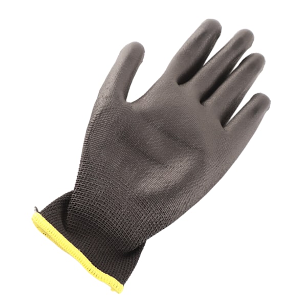 10 Par Sikkerhedsarbejdshandsker PU-belagt Statisk Sikker Nylon Generel Sort med Rød Kant 8(M)