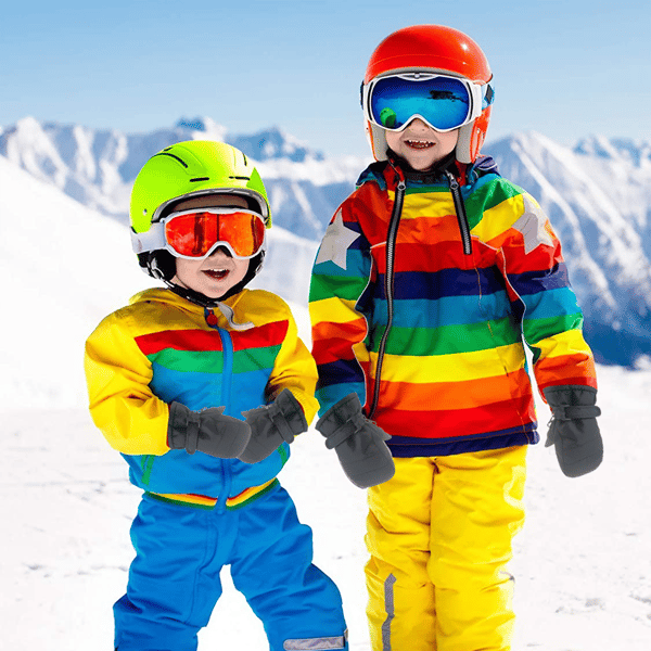 Vinter Skihandsker Sort Universal Fingerhandsker Håndmalet Monokrom Black