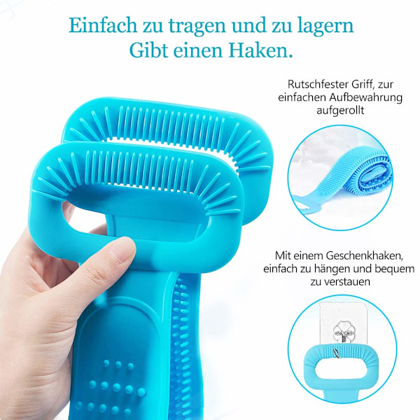 Silikon Ryggskrubbare för Oöverträffad Hygien, Din Viktiga Badaccessoar som Kombinerar Exfoliering & Massage (Perfekt för Hemma & Resor)