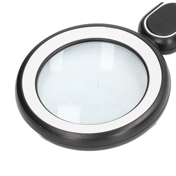 Handhållen Förstoringsglas 20X Optisk Förstorare med 21 LED-lampor USB-laddning Tryckbrytare Svart Vit