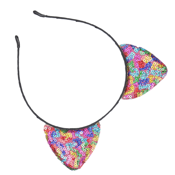 Kattöron Hårband med Vändbara Paljetter, Glitter Glänsande Kitty Säkerställer Mångsidighet & Halkfritt för Daglig Användning, Elasticitet Passar De Flesta Huvuden för Komfort