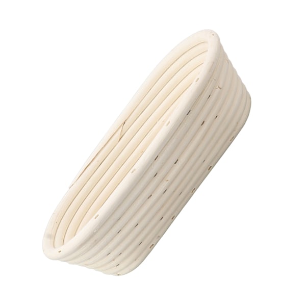 25cm Brödjäskorg Set Oval Naturlig Rattan Surdeg Jäskorg Deg Skrapa Tyg Foder Borste