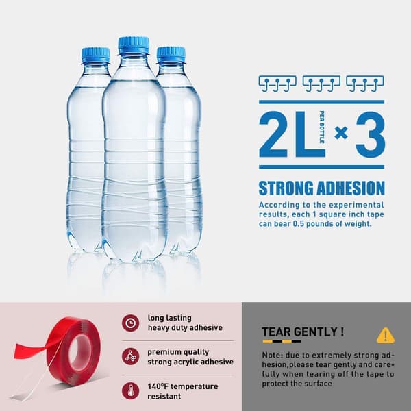 2-pack dubbelhäftande tejp kraftig - 0,39\"10Fts Akryl Stark