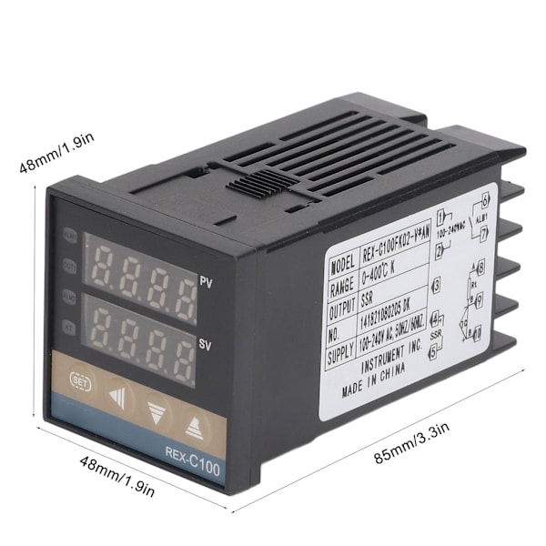 PID Termostat Temperaturregulator Set 0 Till 400℃ Intelligent Styrning Termostat Temperaturregulator 100‑240V 25A