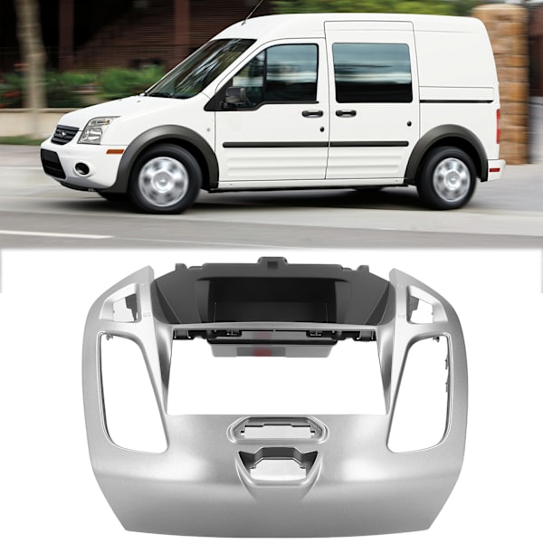 2DIN Audio CD DVD Ramme Dashbord Adapter Dekorasjon Utskifting for Transit Tourneo Connect 2013‑2015 Sølvgrå