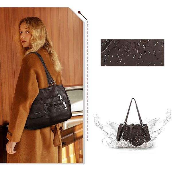 Angel Kiss Stor Damväska i PU-Läder Axelväska Crossbody Resväska Bästa Present till Kvinnor Konstläder, aprikos