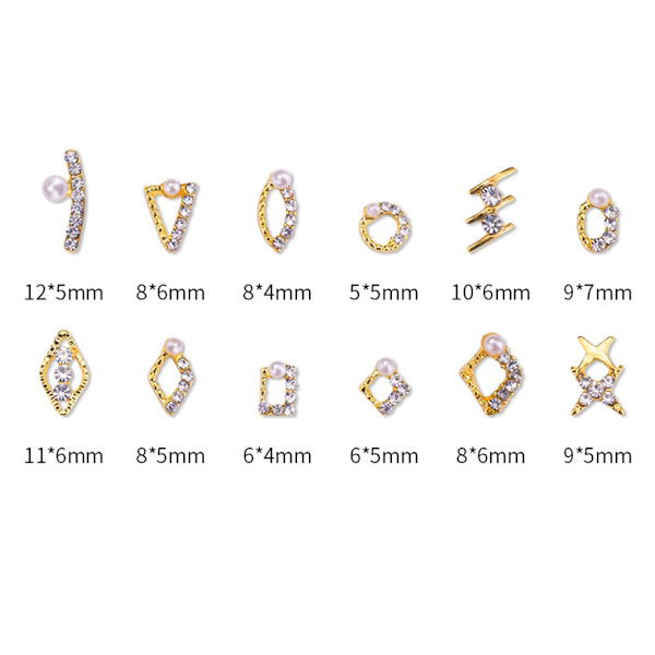 1 Ask Nagelkonst Dekoration Naglar Rhinestone Manikyr DIY Tillbehör Verktyg (04Rhinestone legering)