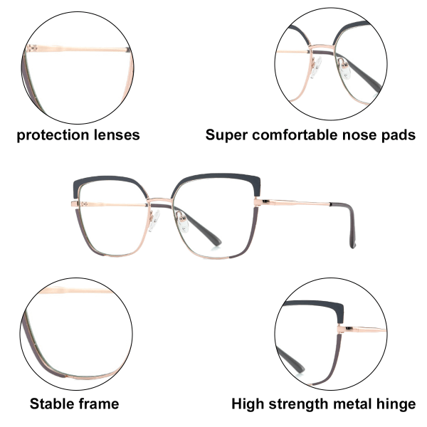 Trendiga personlighet mode vår-ben anti-blå glasögon, gjorda av