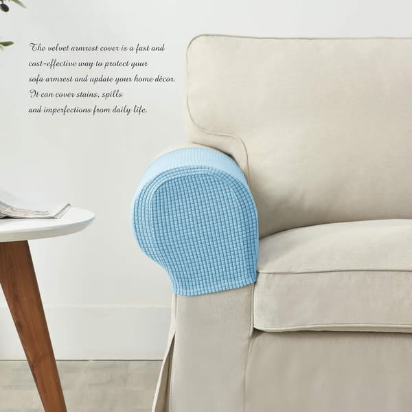 Set med 2 Jacquard Stretch Soffa Fåtölj Armstödsskydd Halkfria Möbelskydd Armstöd Överdrag för Soffa Vilstol