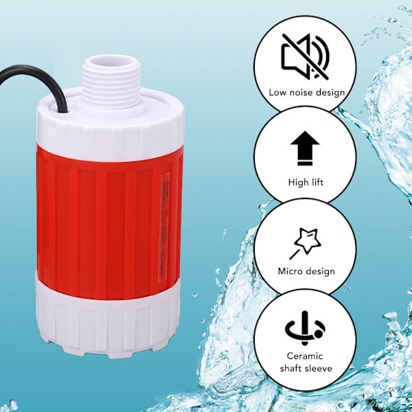 Cirkulerande Vattenpump 10W 700LPH Ultratyst Vattentrycksförstärkare för Akvarium Dusch DC12V