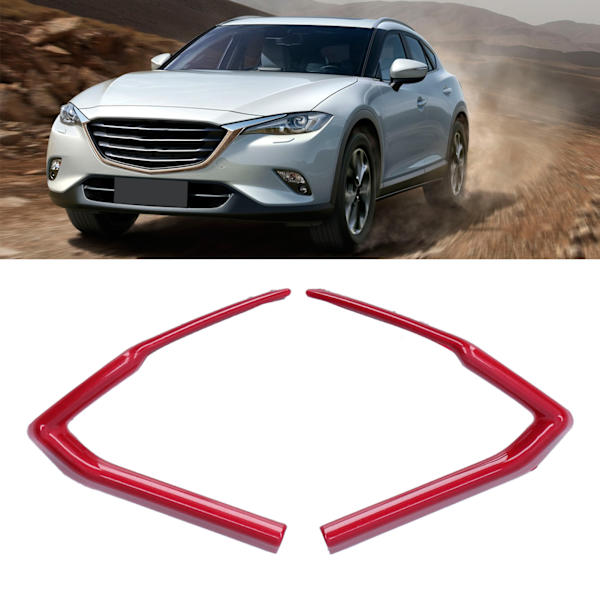 2 stk. Ratstyrebetræk Sequins Strimliste Trim Klistermærke Passer til Mazda 3/Axela/CX‑4/CX‑5 Rød