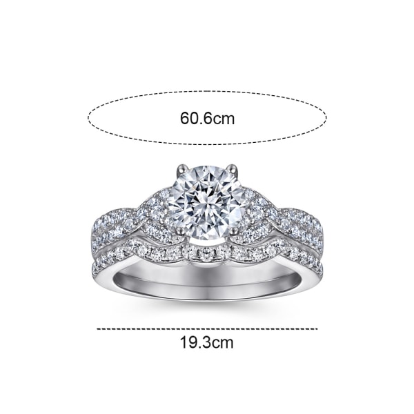 Förlovningsring Sterling Silver Cubic Zirconia Bröllop | Utmärkt