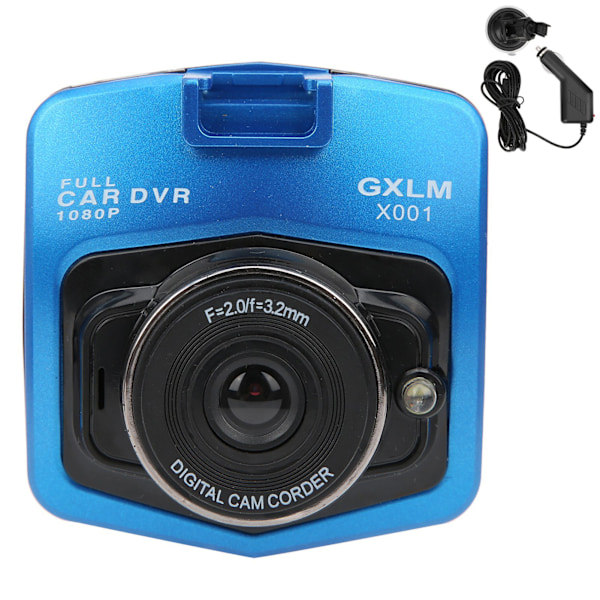 2,4 tum 1080P DVR Framkörningsinspelare Full HD 170 Grader Vidvinkel Inbyggd G-Sensor