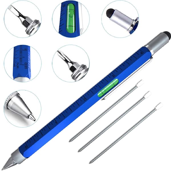 Cool Pen Presenter till män, (Blå) Cutier 6-i-1 Multi Tool Tech Pen