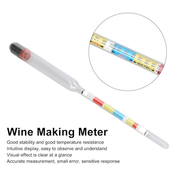 10 st Vintillverkningsmätare Hembryggning Öl Hydrometer Testburk 3 Skal Hushållsartiklar
