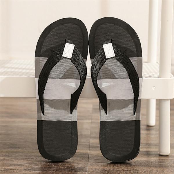 Miesten Flip Flopit - Nopeasti Kuivuva, Hengittävä, Liukumaton, Pehmeä EVA, Ergonomiset Rantaläppäri-Sandaalit, Musta 41