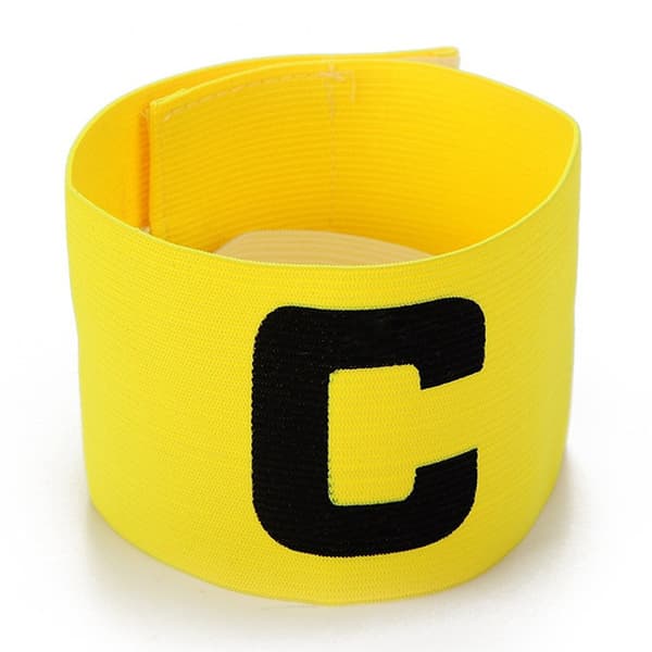 Fodboldanførerbind, justerbart C-formet design til sportstræning og holdspil, elastisk beskyttende armbind med høj elasticitet yellow