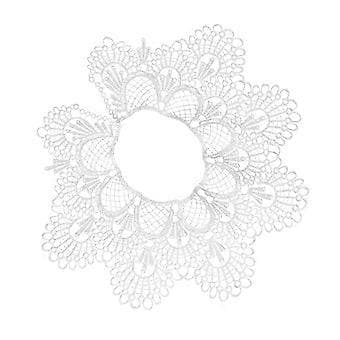 2 st Broderad Spets Halsringning Krage Ripple Applikation Spets Krage Dekor (Vit)