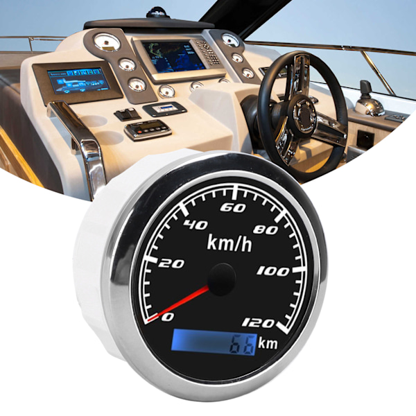 GPS-nopeusmittari osoitin matkamittari 0‑120KM/H 0‑999999KM IP67 9‑32VDC Yleinen autoille, kuorma-autoille ja veneille