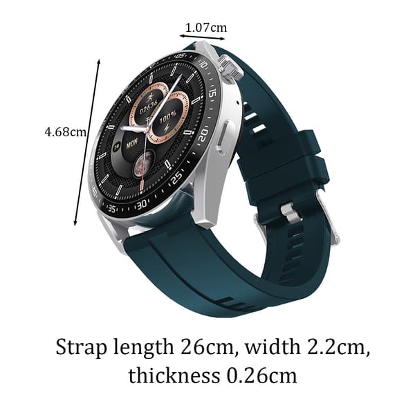 HW28 NFC tilgangskontroll offline fjernkontroll AI-assistent Bluetooth-samtale smartklokke Silver+Green