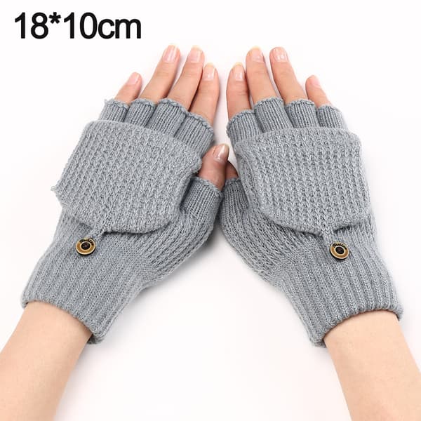 Ensfargede hansker, varme hansker med dobbel funksjon Light gray