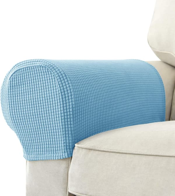 Set med 2 Jacquard Stretch Soffa Fåtölj Armstödsskydd Halkfria Möbelskydd Armstöd Överdrag för Soffa Vilstol