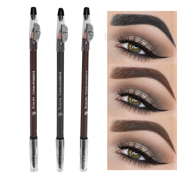 3 stk Dobbeltsidede Øjenbrynblyanter Vandfaste Langvarig Øjenbrynblyant Makeup Værktøj