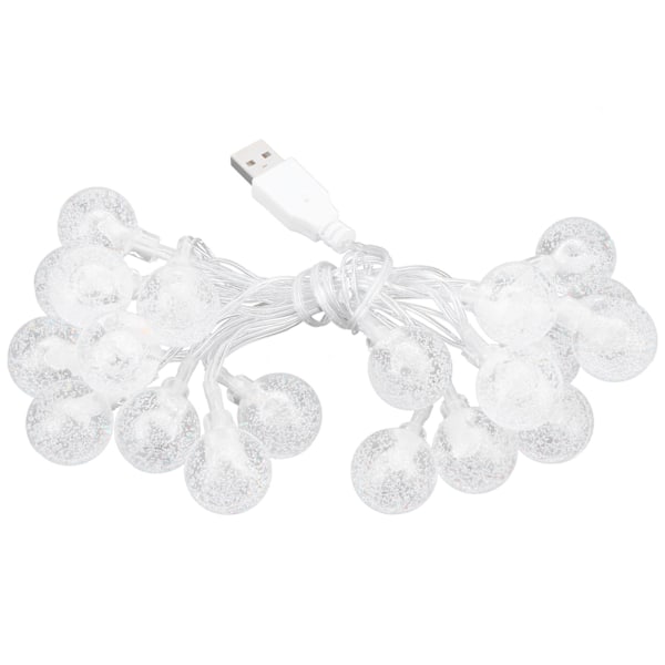 USB Ljusslinga 20LED Kristall Bubbla Bollformad Dekorativ Ljusslinga för Sovrum Fest Bröllop Camping Inomhus Utomhus