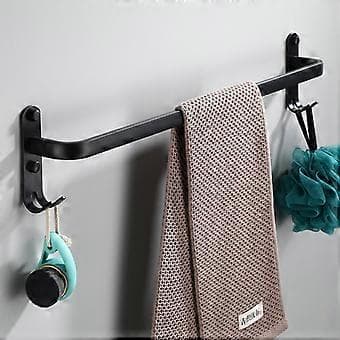 Metall Baderom Håndklestativ, 50cm Håndklestang, Svart