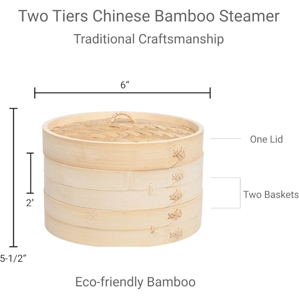 Steaming Wonder, Naturträ, Bevarar Smaker, Vit Bambu Ångkokare Med Halmtaksmönster, Tillagar Flera Rätter Samtidigt, Perfekt För Skaldjur Och