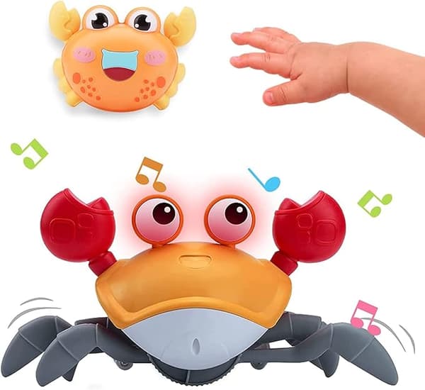 Kravlende Krabbe Babylegetøj med Musik og LED-lys, Dansende Krabbe