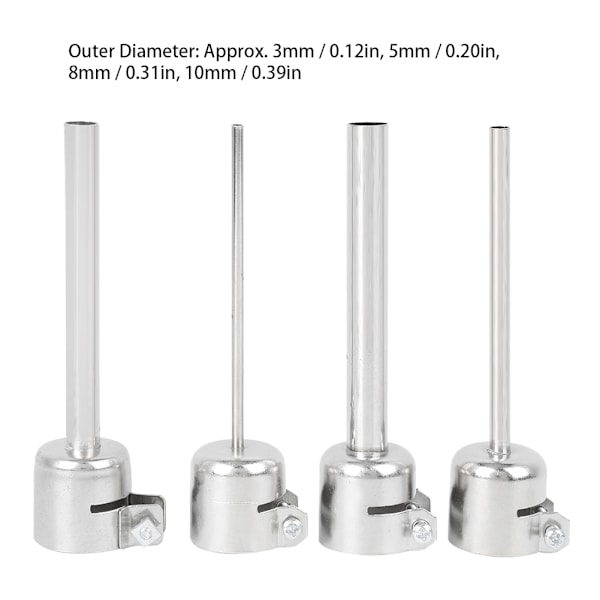 4 stk. Aluminium Legering Varmeluftpistol Dyser Loddestation til 861DW Varmepistol Telefon Reparation
