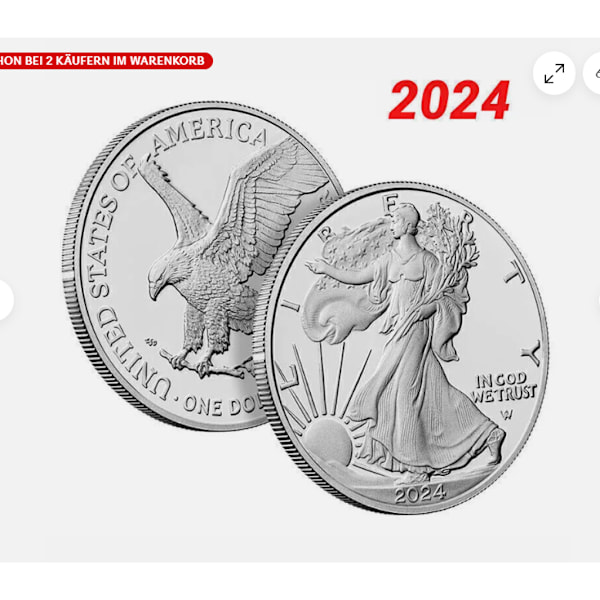 2022 1 oz .999 Fin Sølv Amerikansk Ørn $1 Mønt BU