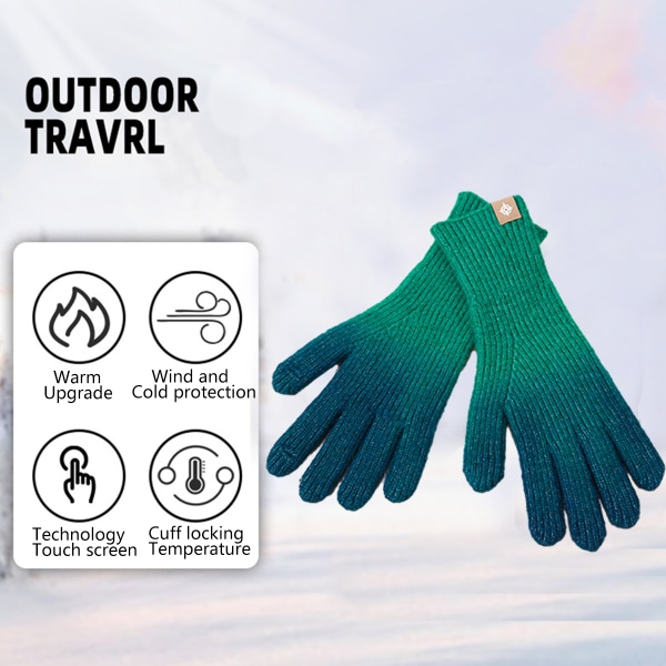 Kvinners Vinter Touchscreen Ull Magic Gloves Warm Knit Touch Scr