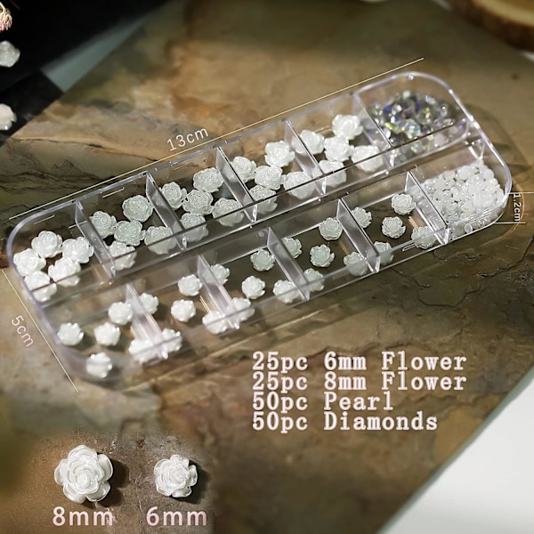 Glamoröst Nagelkonstkit, Krom Lim-På-Naglar Med Silverkromvirvel För En Lyxig Look, Konstgjorda Naglar Med 3D-Rosblomdesign Och 10