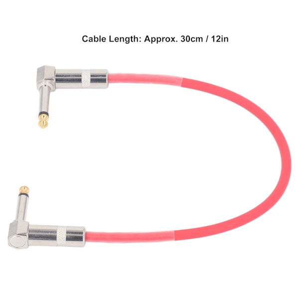 2 ST 30 cm Gitarr Jumper 1/4 Tum Kontakt Gitarr Effektpedal Kabel Ren Koppar Musikinstrumentkablar Röd