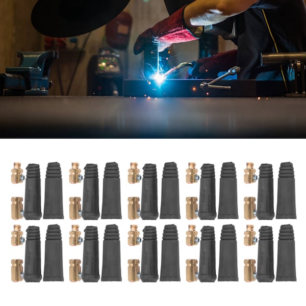 10-pack Svetskabelkontaktplugg Gummibrass Europeisk Svetsmaskin Snabbkoppling