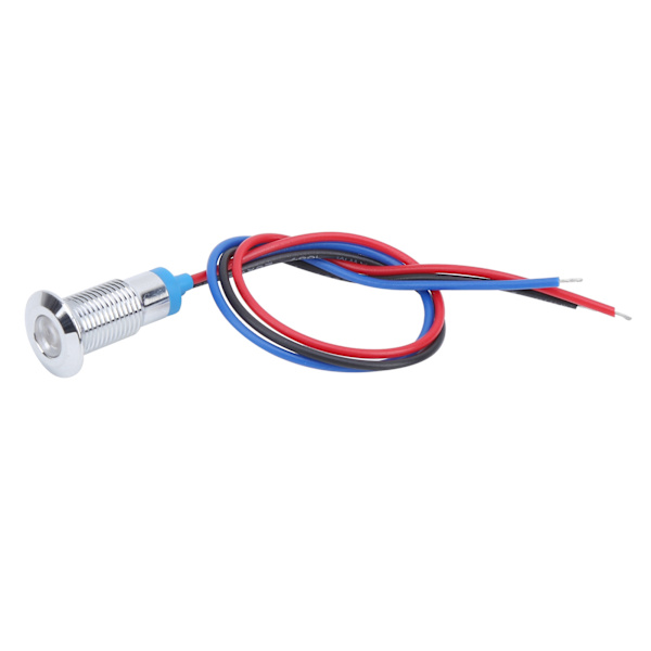 4 Sæt Metal LED Indikatorlys Fælles Katode Lampe Industrielle Kontrolkomponenter 8mm 12‑24V Rød og Blå