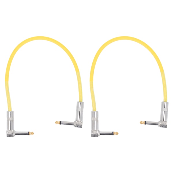 2 st 30 cm Gitarr Jumper 1/4 tums kontakt Gitarr Effektpedal Kabel Ren Koppar Musikinstrumentkablar Gul