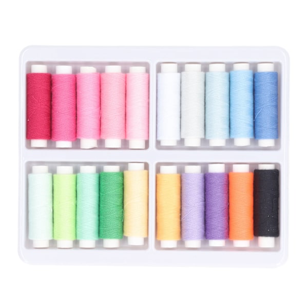 20 Färger Sytrådar Kit 100m Polyester Sytråd Mångsidiga DIY Sytrådsspolar för Att Göra Kläder Hantverk 20 Färger Färgat Set