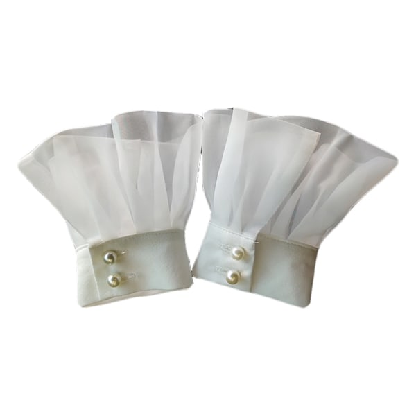 Manschetter Set Kostymtillbehör, manschetter Handledsmanschett falska ärmar manschetter white