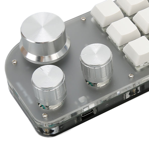 Enhands Mekanisk Tangentbord 15 Tangenter 3 Knoppar med RGB Bluetooth Plug and Play Multifunktionellt Mini Speltangentbord