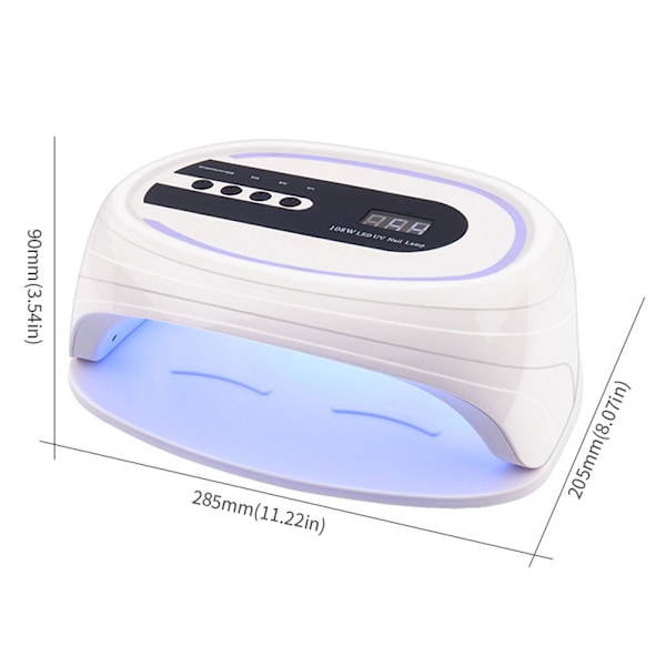 108W Neglegel Hærdende Lampe Smertefri UV / LED Dobbelt Lyskilde Neglelak Tørrer Lys EU Stik 110-240V