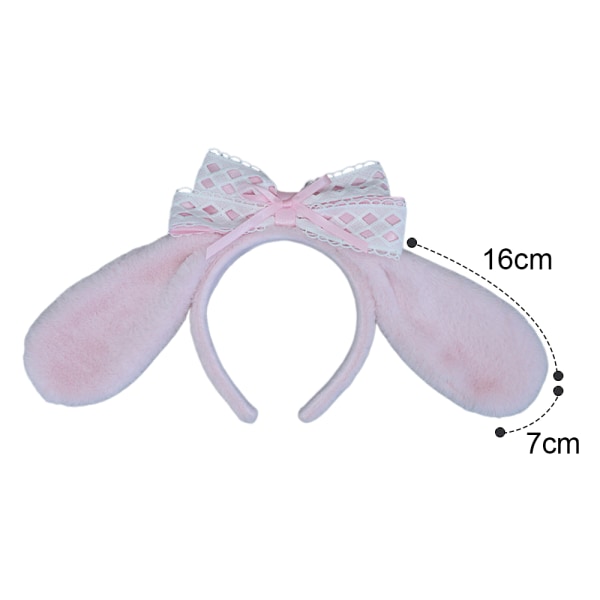 Girls Cute Rabbit Ears Bowknot Hair Hoop Maid Headband Costume A