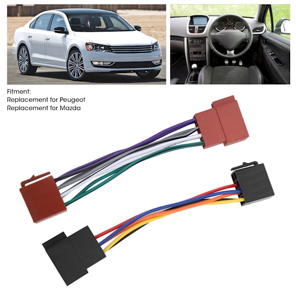 Bilradio Aux-adapter Audiokabel Set Plug and Play Ersättning för Peugeot