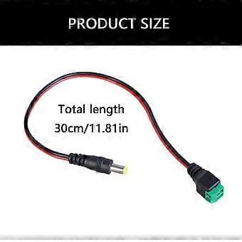 Strømkabel 12V Stik Adapter Kabel Stikforbindelse Til CCTV Kamera Stik 5.5x2.1mm Sokkel Forbindelse Til Overvågning