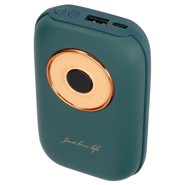 Retro Skivspelare Form Bärbara Handvärmare USB Digital Display Power Bank för Vintergåvor DC5VGrön